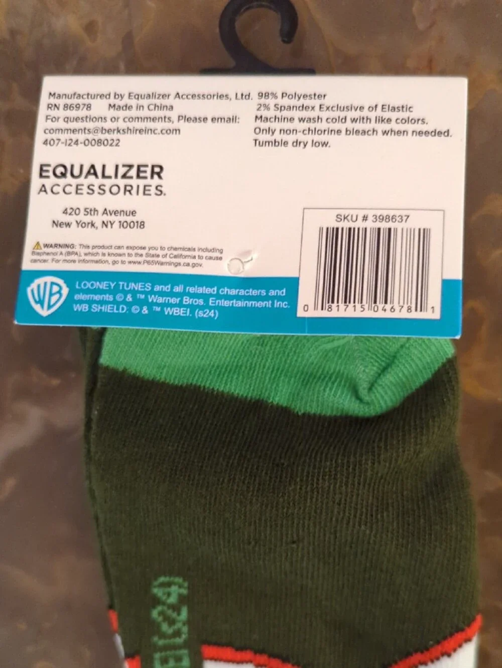 Warner Bros. Marvin the Martian Olive Green Crew Socks